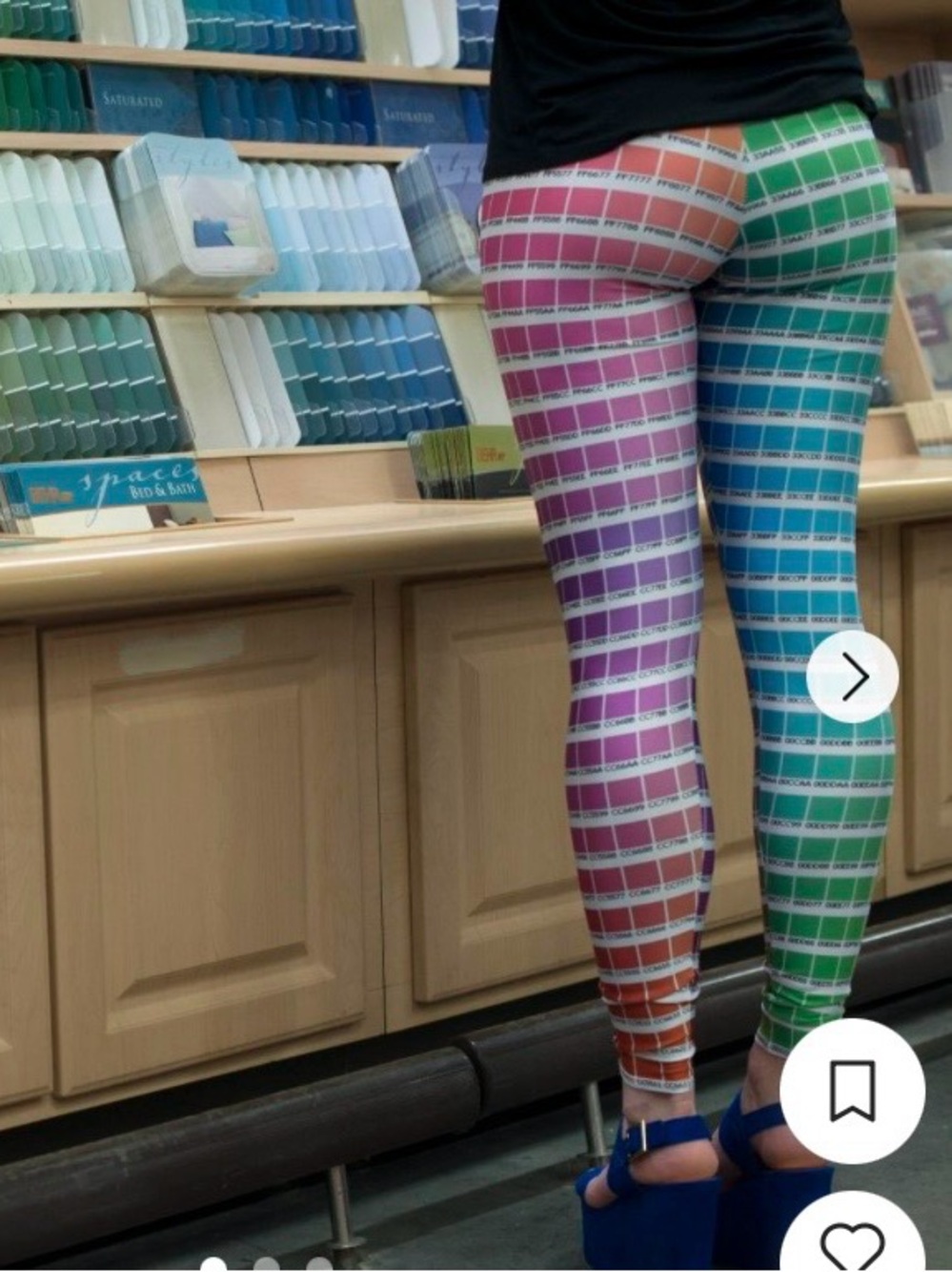 RARE VINTAGE BlackMilk Hex Colour Leggings Medium Pantone Museum Piece